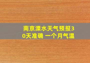 南京溧水天气预报30天准确 一个月气温